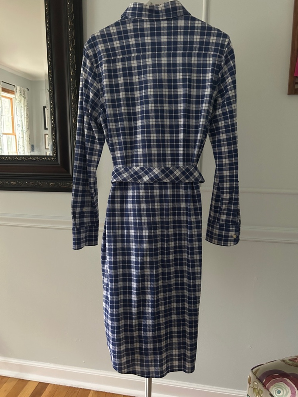 Polo by Ralph Lauren Navy & White Plaid Long-Sleeve Shirt Dress - Picture 3 of 6